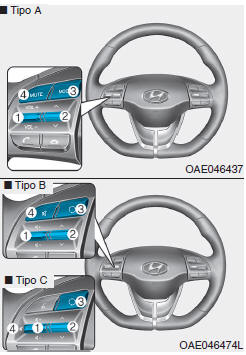 Comandos de áudio no volante