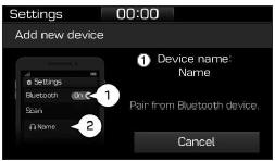 Emparelhamento do primeiro dispositivo Bluetooth