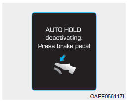 Desativar a função AUTO HOLD. Carregue no pedal do travão