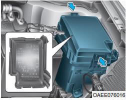 Painel de fusíveis do compartimento do motor elétrico