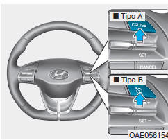 Para configurar o controlo da velocidade de cruzeiro