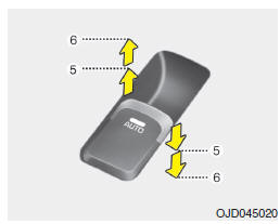 Tipo B - Vidro de subida/descida automática (se instalado)