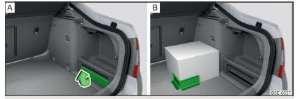 Fig. 120 Retirar o elemento Cargo / exemplo de fixação da carga