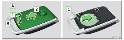 Fig. 334 Abra a tampa / retire a pilha