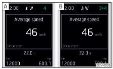 Fig. 24 Informações sobre a velocidade engrenada / Recomendação de velocidade